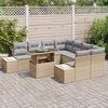 vidaXL Set Divano da Giardino con cuscino 9 pcs Beige e Grigio Chiaro