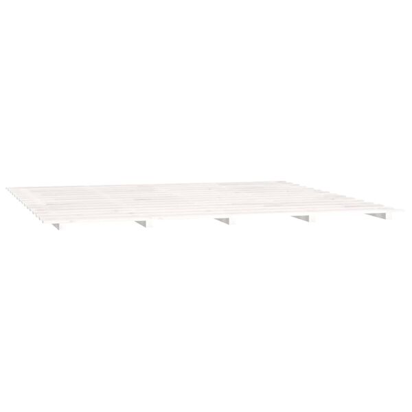 vidaXL Giroletto senza Materasso Bianco 200x200 cm Legno Massello Pino