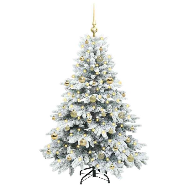 vidaXL Albero di Natale artificiale con 150 LED Bianco 150 cm PE e PVC