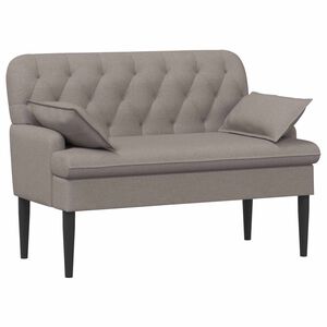 vidaXL Loveseat con bottoni imbottiti Tortora 111 x 68 x 80 cm Tessuto