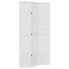 vidaXL Divisorio Ambienti 3Pannelli Bianco Legno Massello di Paulownia