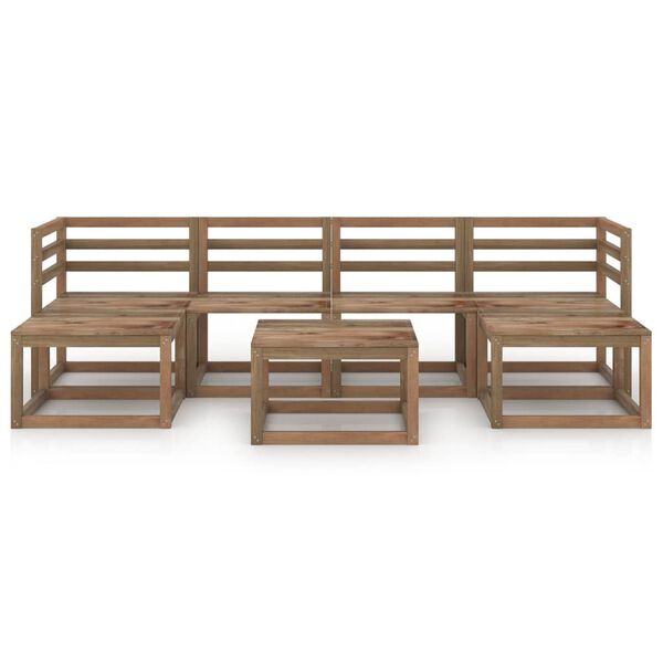 vidaXL Set Salotto da Giardino 7pz in Legno di Pino Impregnato Marrone