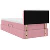 vidaXL Letto con Contenitore con materasso Rosa 100 x 200 cm Velluto