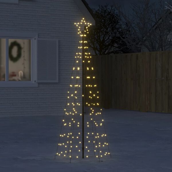 vidaXL Albero di Natale a LED con Punte 220 LED Bianco Caldo 180 cm
