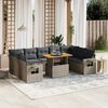 vidaXL Set Divano da Giardino 10 pz con Cuscini Grigio in Polyrattan