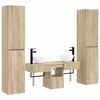 vidaXL Set di mobili per il bagno 5 pz Rovere Sonoma