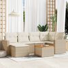vidaXL Set Divani da Giardino 7 pz con Cuscini Beige in Polyrattan
