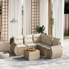 vidaXL Set Divano da Giardino 6 pz con Cuscini Beige in Polyrattan