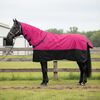 vidaXL Coperta per Cavalli Rosa e Nero 145 cm Poliestere
