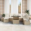 vidaXL Set Divano da Giardino 11 pcs Beige Poly Rattan