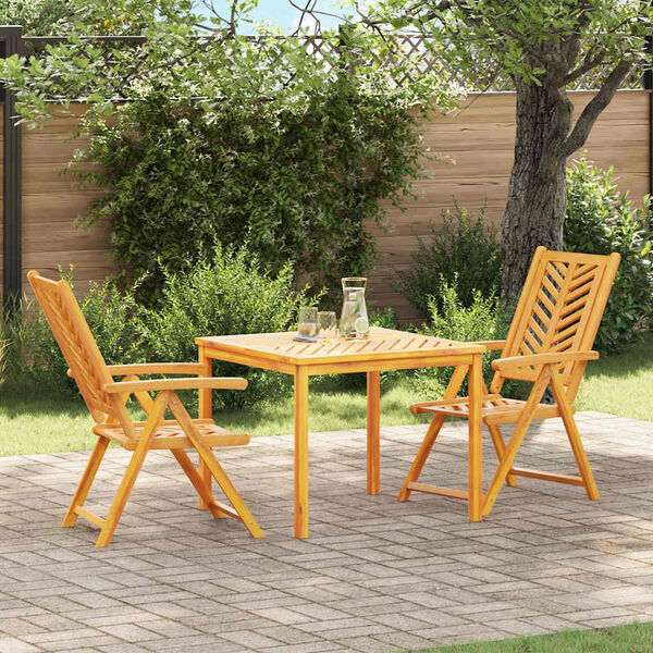 vidaXL Set da Pranzo per Giardino 3 pcs Marrone