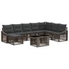 vidaXL Set Divano da Giardino 9 pz Grigio e Grigio Scuro polyrattan