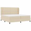vidaXL Letto a molle con materasso Crema 200 x 200 cm Tessuto