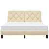 vidaXL Letto con Materasso Crema 140x19 cm in Tessuto