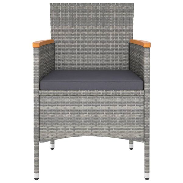 vidaXL Set Sedie da Giardino con Poggiapiedi 4 pz in Polyrattan Grigio