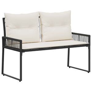 vidaXL Panchina da esterno 4 pcs Nero e Bianco Crema polyrattan