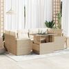 vidaXL Set Divani da Giardino 7 pz con Cuscini Beige in Polyrattan