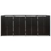 vidaXL Copribidone Quadruplo Nero 274x80x117 cm in Polyrattan