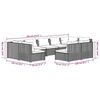 vidaXL Set Salotto da Giardino 9 pz con Cuscini in Polyrattan Grigio