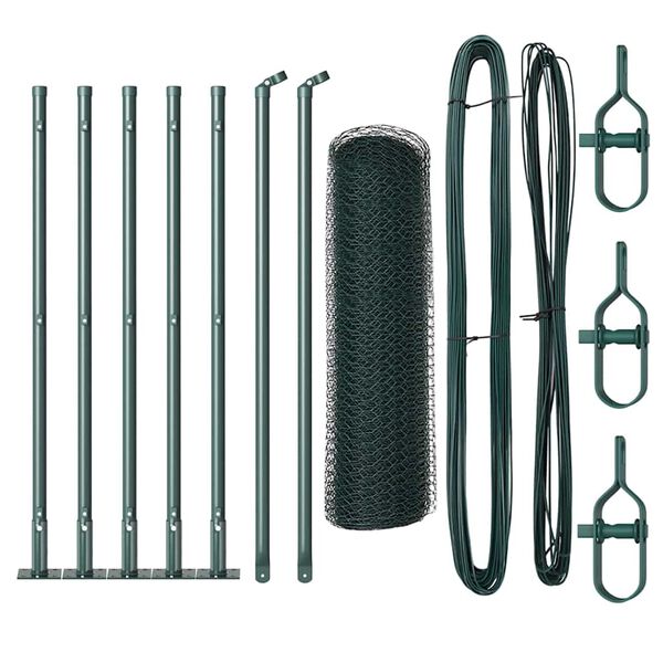 vidaXL Palo della recinzione Verde 10 x 0,5 m (rete da 13 mm)
