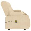 vidaXL Divano Massaggiante 4 Posti con Portabicchieri Crema in Tessuto