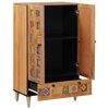 vidaXL Credenza Naturale 60 x 33,5 x 100 cm Legno di mango massello