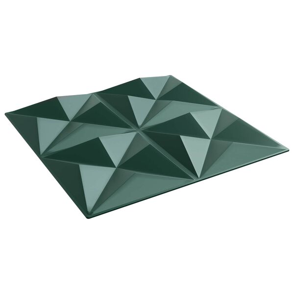 vidaXL Pannelli da parete 12 pcs Verde Origami 50 x 50 cm Schiuma XPS