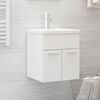 vidaXL Mobile Bagno con Lavabo Integrato Bianco in Legno Multistrato
