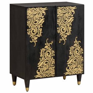 vidaXL Credenza Nero 60 x 33 x 75 cm Legno di mango massello
