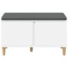 vidaXL Panca per ingresso con cuscino con porta Bianco 80 x 38 x 46 cm