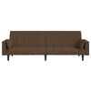 vidaXL Divano Letto 2 Posti con 2 Cuscini Poggiapiedi Marrone Tessuto