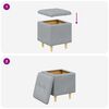 vidaXL Pouf con Storage Grigio chiaro 40 x 40 x 45 cm Tessuto