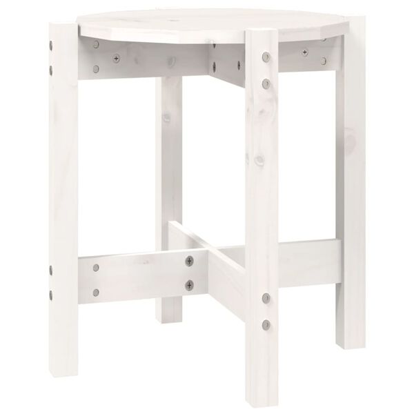 vidaXL Tavolino da Salotto Bianco Ø 42,5x45 cm Legno Massello di Pino