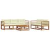 vidaXL Set di divani da esterno con cuscino 6 pcs Naturale e Crema