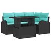 vidaXL Set Divano da Giardino con cuscino 5 pcs Nero Poly Rattan