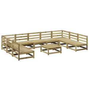 vidaXL Set Divani da Giardino 10 pz in Legno Impregnato di Pino