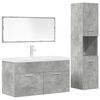 vidaXL Set Mobili da Bagno 4 pz Grigio Cemento in Legno Multistrato