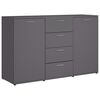 vidaXL Credenza Grigia 120x35,5x75 cm in Legno Multistrato