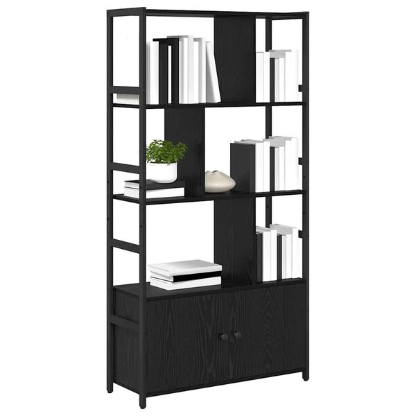 vidaXL Libreria Rovere Nero 80 x 30 x 155,5 cm Legno multistrato