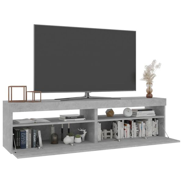 vidaXL Mobili Porta TV con Luci LED 2 pz Grigio Cemento 75x35x40 cm