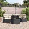 vidaXL Set Divano da Giardino con archiviazione 6 pcs Nero Poly Rattan