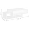 vidaXL Tavolino da Salotto Bianco 102x55x42 cm Legno Legno Multistrato