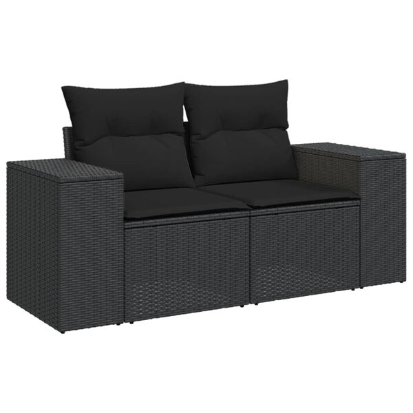 vidaXL Set Divani da Giardino 7pz con Cuscini Grigio Chiaro Polyrattan