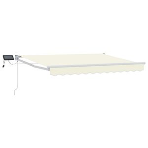 vidaXL Tenda retrattile manuale con LED Crema e Bianco 2,5 x 2 m