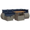 vidaXL Set Divani Giardino 7 pz con Cuscini Marrone Polyrattan Acacia