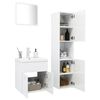 vidaXL Set Mobili da Bagno Bianco Lucido in Legno Multistrato