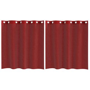 vidaXL Tende in Voile con Occhielli 2 pz Rosso Vino