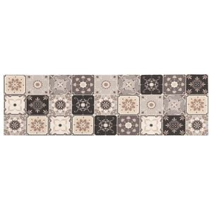 vidaXL Tappeto da Cucina Mosaico grigio e beige 150 x 45 cm