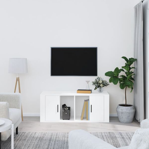 vidaXL Mobile Porta TV Bianco 100x35x40 cm in Legno Multistrato