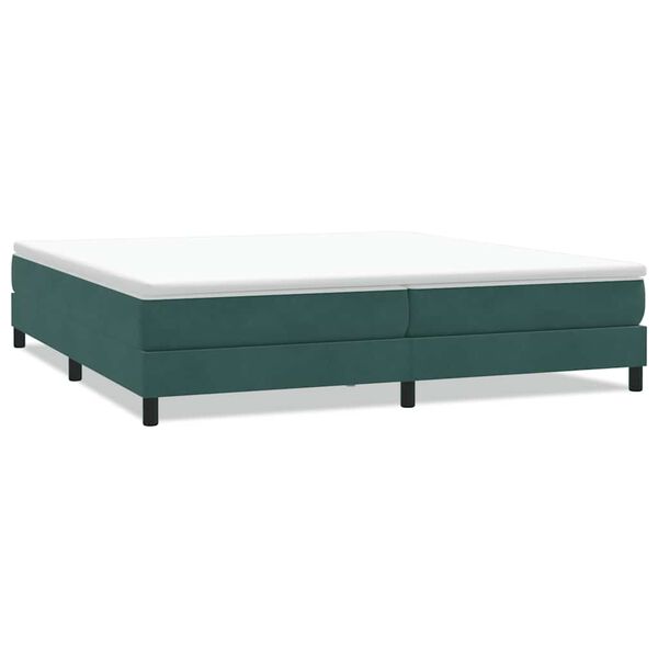 vidaXL Letto a Molle senza Materasso Verde Scuro 200x210 cm Velluto